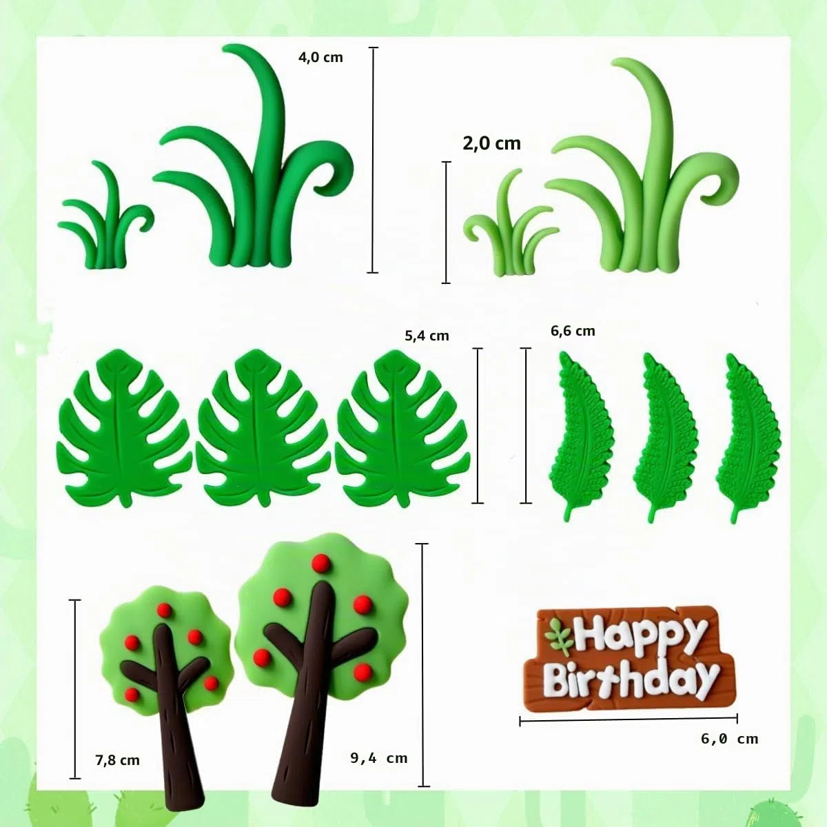 Decorazioni per Torta Dinosauri,Topper per Torta a Tema Dinosauro per Compleanni,Baby Shower e Feste per Bambini-Decorazione Della Torta con Dinosauri,Alberi e Foglie per Una Festa Preistorica