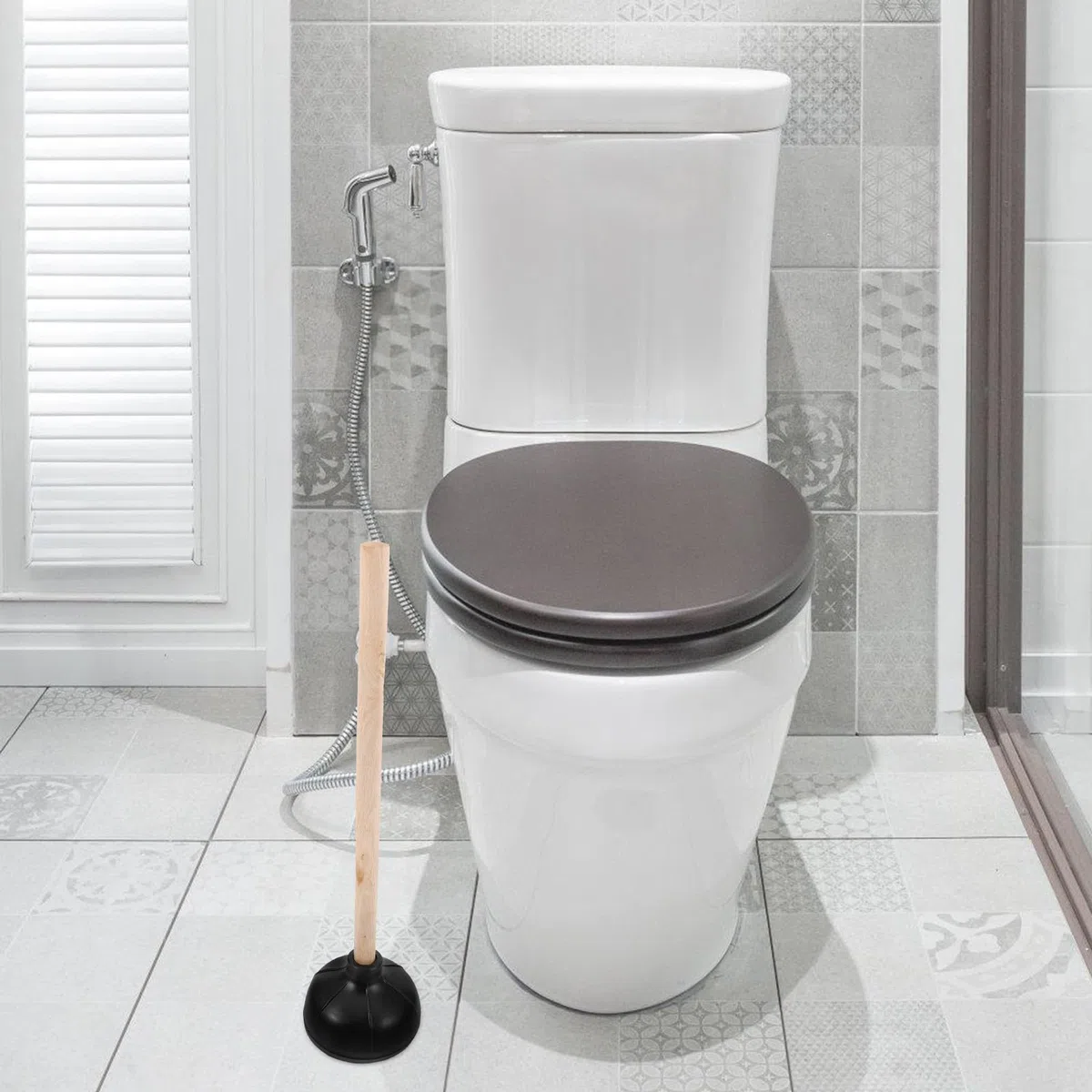 MAGICLULU Stantuffo per WC in Gomma con Manico Ergonomico e Struttura Doppio Strato, Forte Effetto Ventosa per Sbloccare Scarichi Intasati, Accessorio per Pulizia Bagno