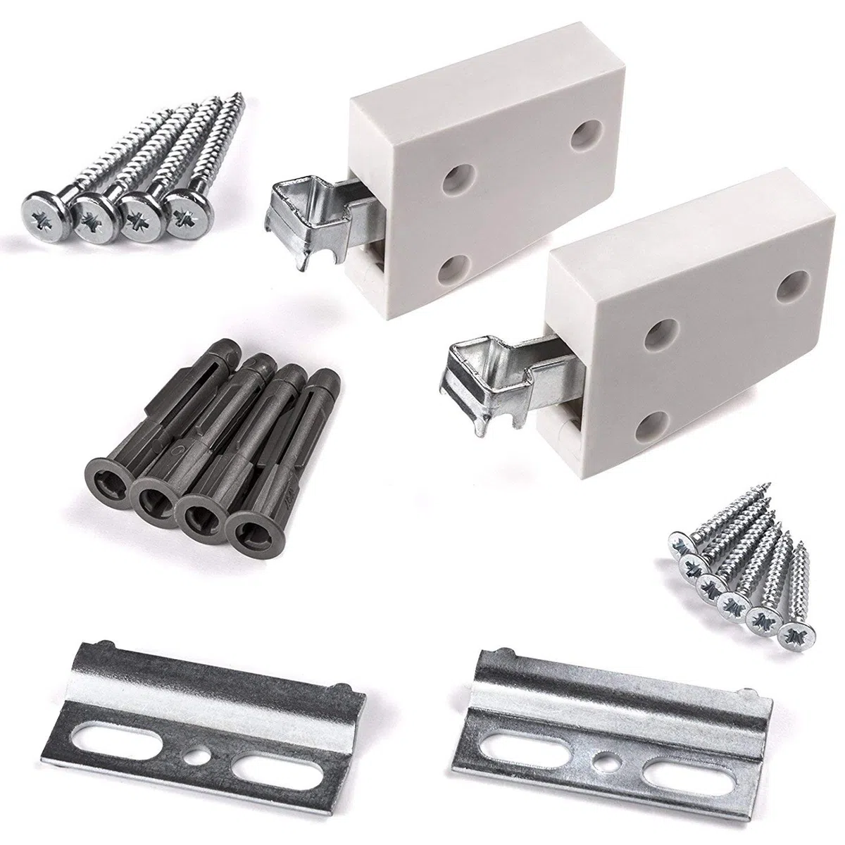 SOTECH 2 x Sppendiabiti Set Completo Bianco Supporto a parete Supporto per armadio Capacità di carico 120 kg