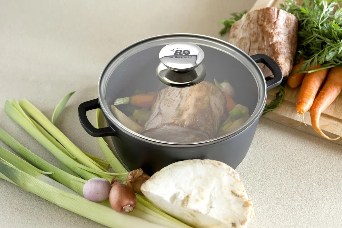 ELO 73033 Galant - Coperchio in vetro con bottone in acciaio INOX, 32 cm
