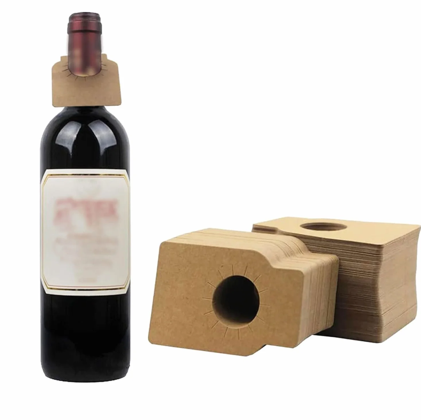 LATRAT 200 pezzi di carta kraft per bottiglie di vino, etichette per bottiglie di vino, bottiglie di vino, champagne, bevande, marrone