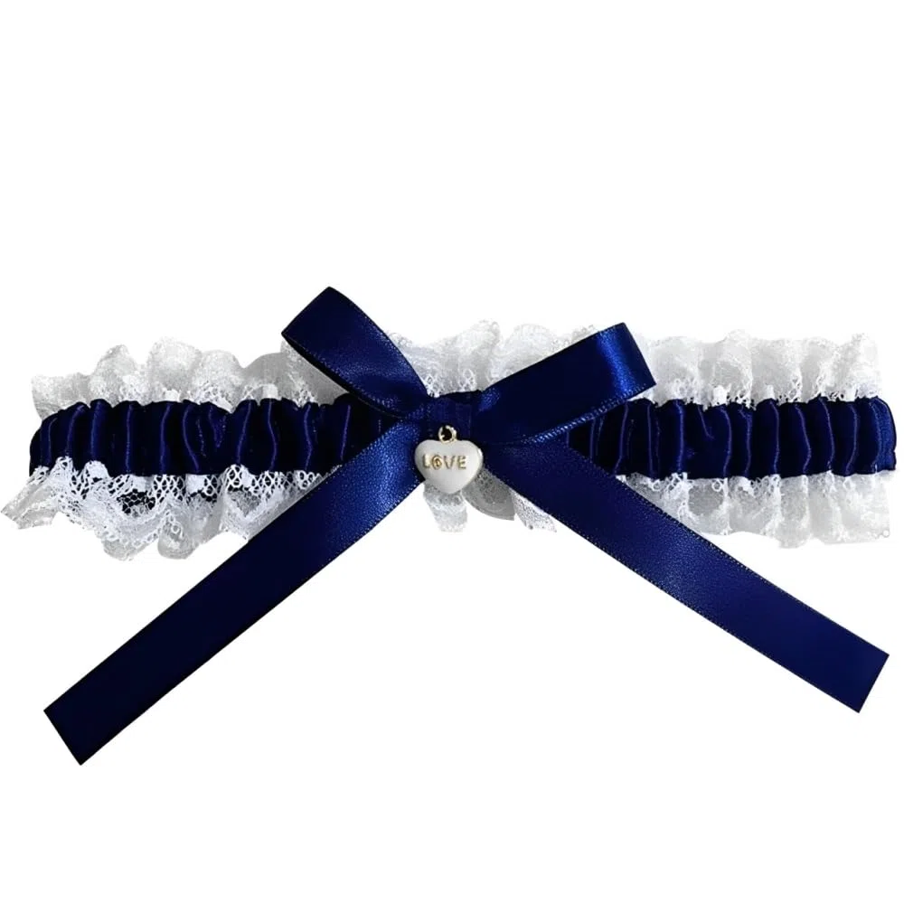 Set di Giarrettiere di Pizzo Blu Sposa, Accessorio da Sposa Blu, Regalo Giarrettiera da Sposa