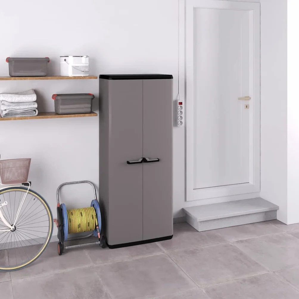 Keter Armadio Alto Più, Realizzato in plastica, Colore Grigio, 68 x 39 x 166 centimetri