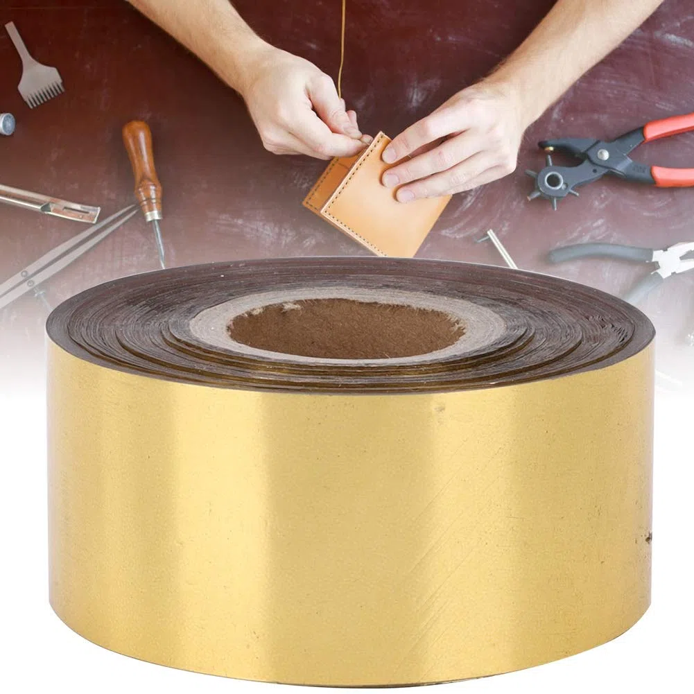 120 metri/rotolo di lamina metallica con larghezza di 3 cm Carta per stampa a caldo per confezione in tessuto in pelle Confezione accessori fai da te(Oro)