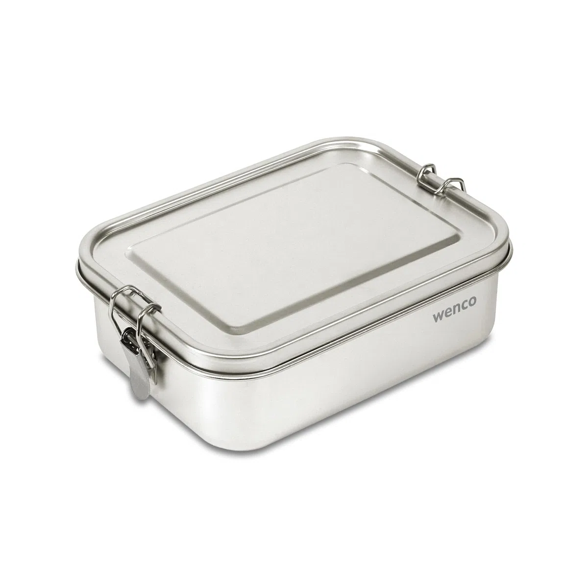 wenco Lunch Box in Acciaio Inox Grande 1100 ml – Porta Pranzo con Scomparti, Divisorio Rimovibile e 2 Guarnizioni in Silicone – Impermeabile, Lavabile in Lavastoviglie – 18,5 x 14,5 x 5 cm