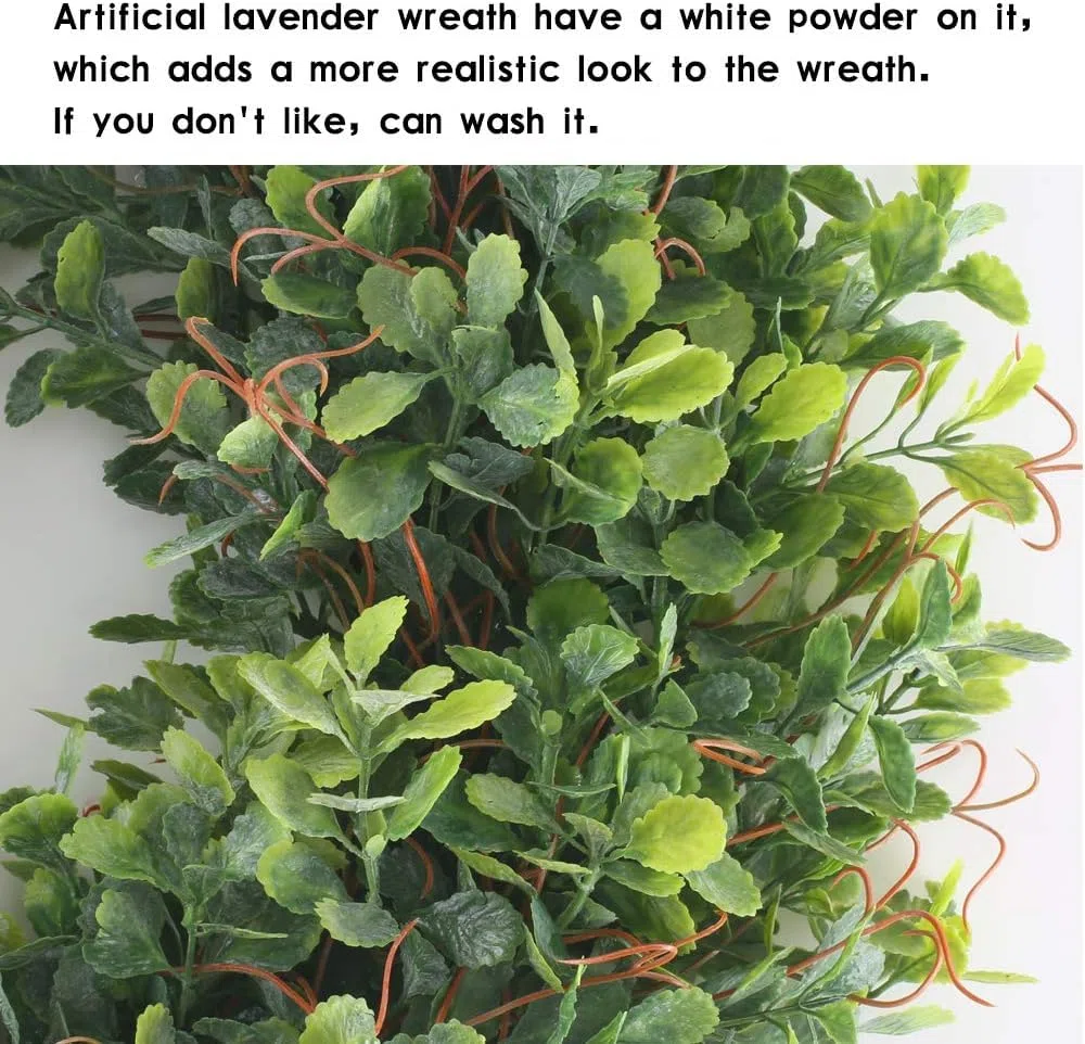 Ghirlanda di Eucalipto Artificiale 47 cm Ghirlanda Primaverile per Porta Verde Corona Artificiale di Eucalipto 2 Supporti PVC Corona Estiva per Porta Estate Matrimoni Decorazioni