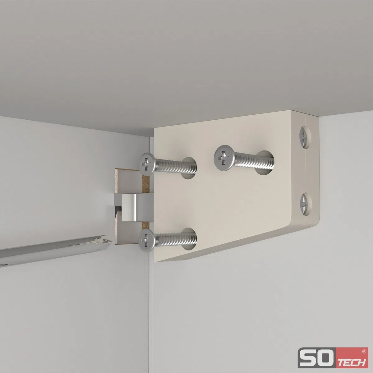 SOTECH 2 x Sppendiabiti Set Completo Bianco Supporto a parete Supporto per armadio Capacità di carico 120 kg
