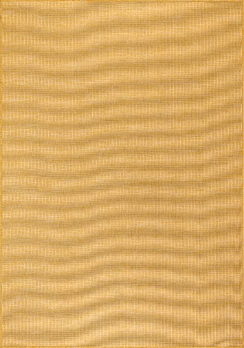 Jimri Tappeto per interni ed esterni, resistente alle intemperie, per balcone, terrazza, giardino, soggiorno, cucina, tappeto resistente ai raggi UV e all'acqua, misura: 80 x 150 cm, giallo
