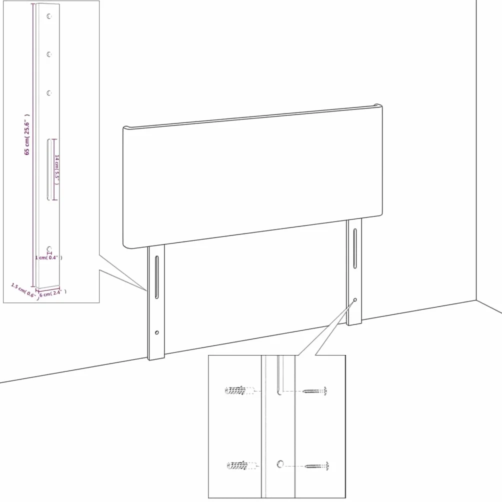 vidaXL Testiera Grigio Chiaro 180x5x78/88 cm in Tessuto