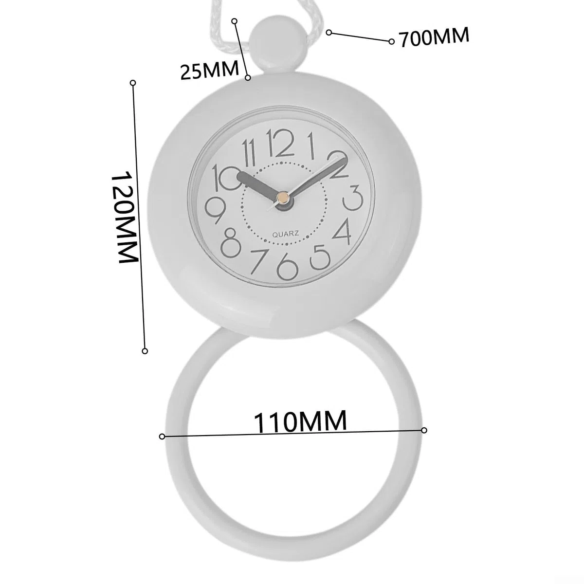 Orologio da bagno con asciugamano da appendere orologi impermeabili, orologio da doccia impermeabile, timer da cucina per bagno, cucina