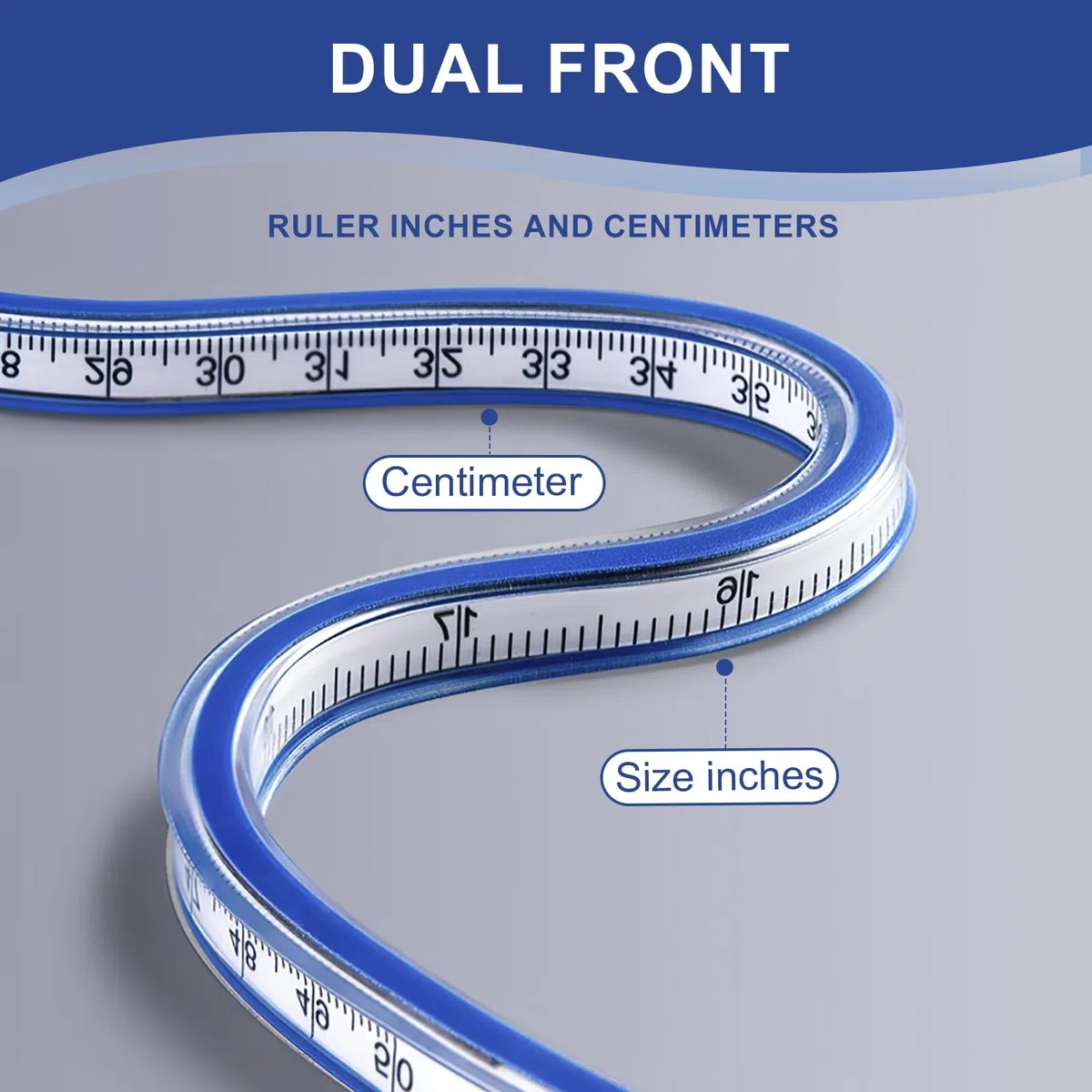 2 Pezzi Curvilinee Flessibile, Curvilinee per Disegno Tecnico da 30 cm e 60 cm per Cucito, Disegno e Modellismo, Strumenti di Misura Multifunzionali