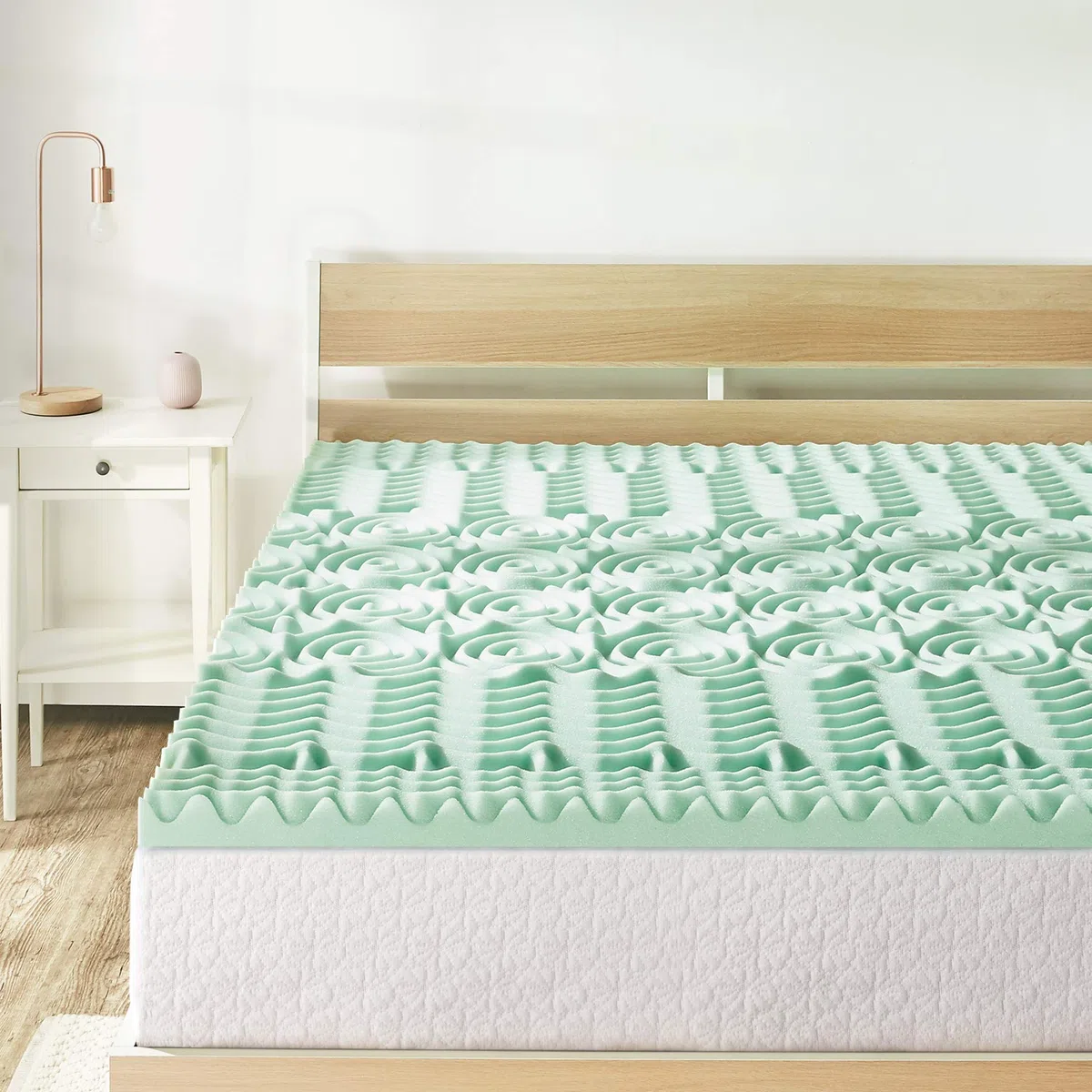 Mellow Best Price - Coprimaterasso per letto doppio, 3,8 cm, 5 zone, in memory foam, infuso di aloe, per letto matrimoniale