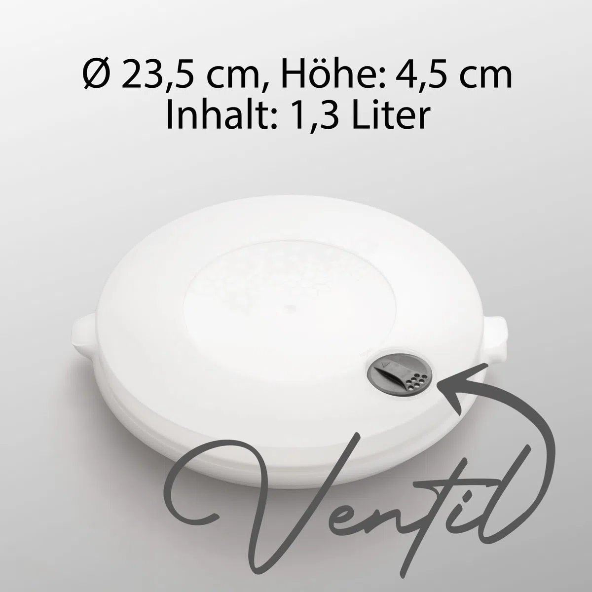 Hausfelder piatto per microonde 23,5 cm di diametro con coperchio, piatto con divisori, plastica, privo di BPA (2 pezzi ø23,5 cm)