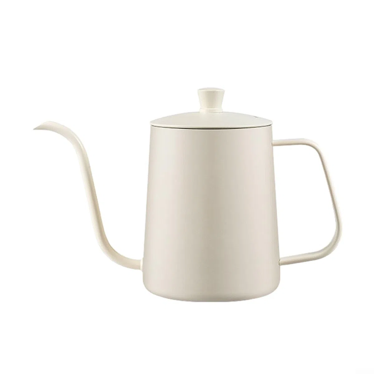 Bollitore da caffè a collo d'oca in acciaio inox, design elegante con manico resistente al calore, bollitura rapida per la casa (coperchio graduato 600 ml)