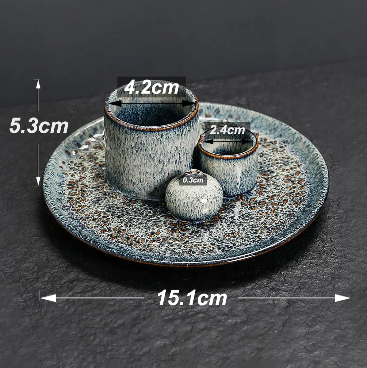 Porta Salvia in Ceramica, Porta Incenso 3 in 1 per Palo Santo e Salvia, Vassoio Artigianale per Cenere da Meditazione (Verde)