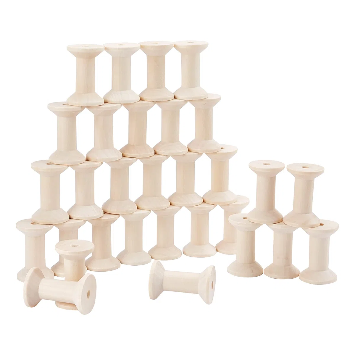PH PandaHall 30pz Bobina Vuota Legno Bobina Vuota per Corda, Bobine di Filo Vuote Bobine di Legno Artigianali per Filo da Ricamo Macchine da Cucire Cucito Artigianato, 47x31mm