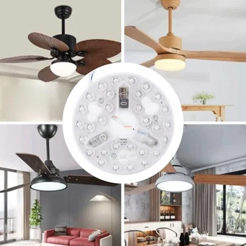 Kit di illuminazione a LED retrofit da 5,3 pollici per luce a filo soffitto, pannello di ricambio per ventilatore da soffitto, 15 W, 3000 K, 4200 K, 6500 K, luce LED
