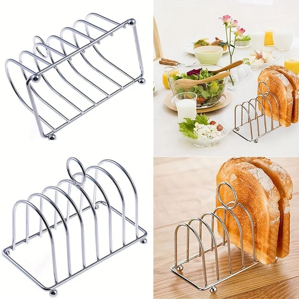 Porta pane tostato in acciaio inossidabile, 6 fette di fette di pane tostato, organizer per fette di pane tostato, 14,5 x 8 x 7,8 cm