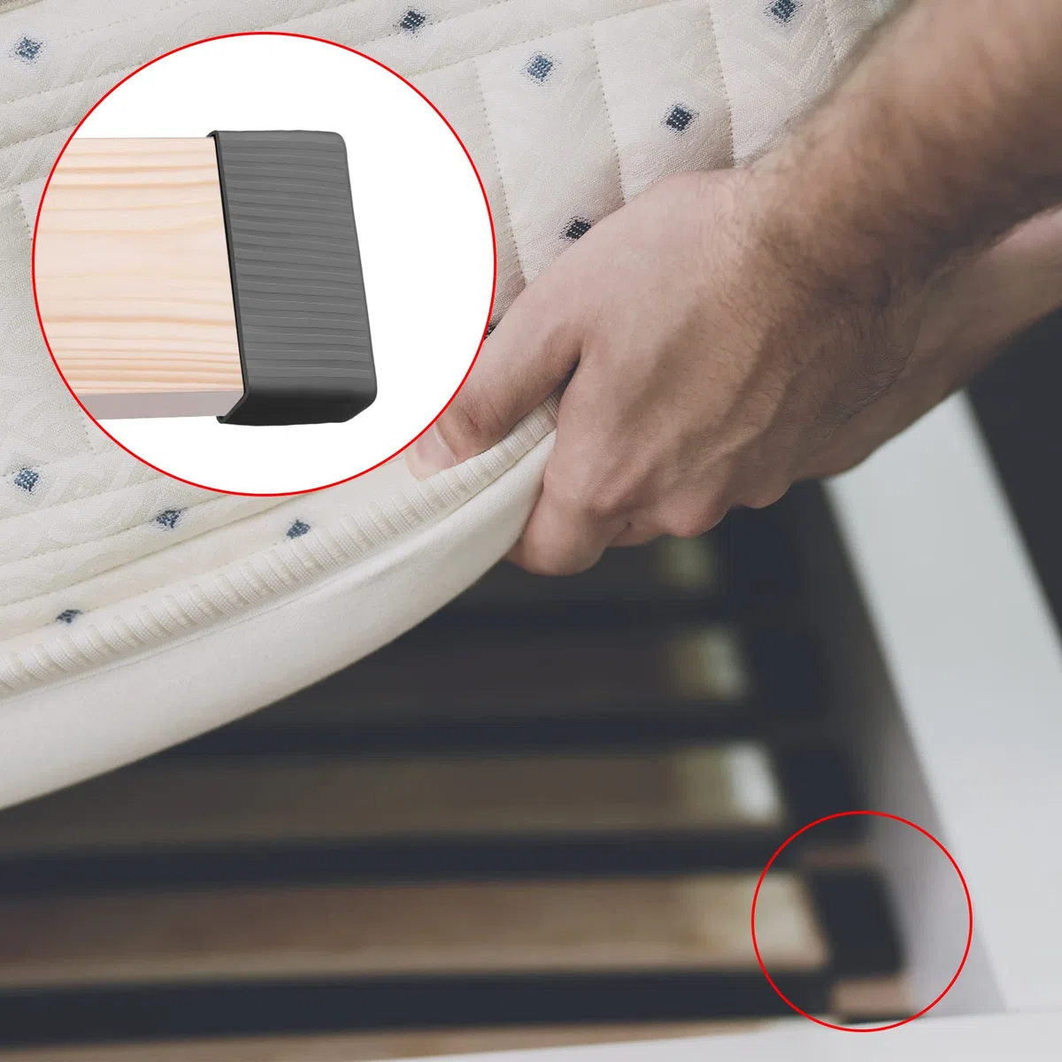 Queekay 16 Parti Ricambio per Letto Piattaforma di Sostituzione delle Doghe Parti Struttura in Plastica Kit Lamelle per Tappi Letto Matrimoniale, 65 mm/ 2,56 Pollici