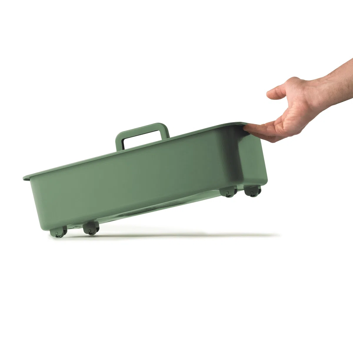 Snips Sottolavello Verde, Organizer Cucina, Porta Detersivi Salvaspazio, Cestello con Ruote e Maniglia, 45,3 x 20,8 x 17,5 cm, Made in Italy