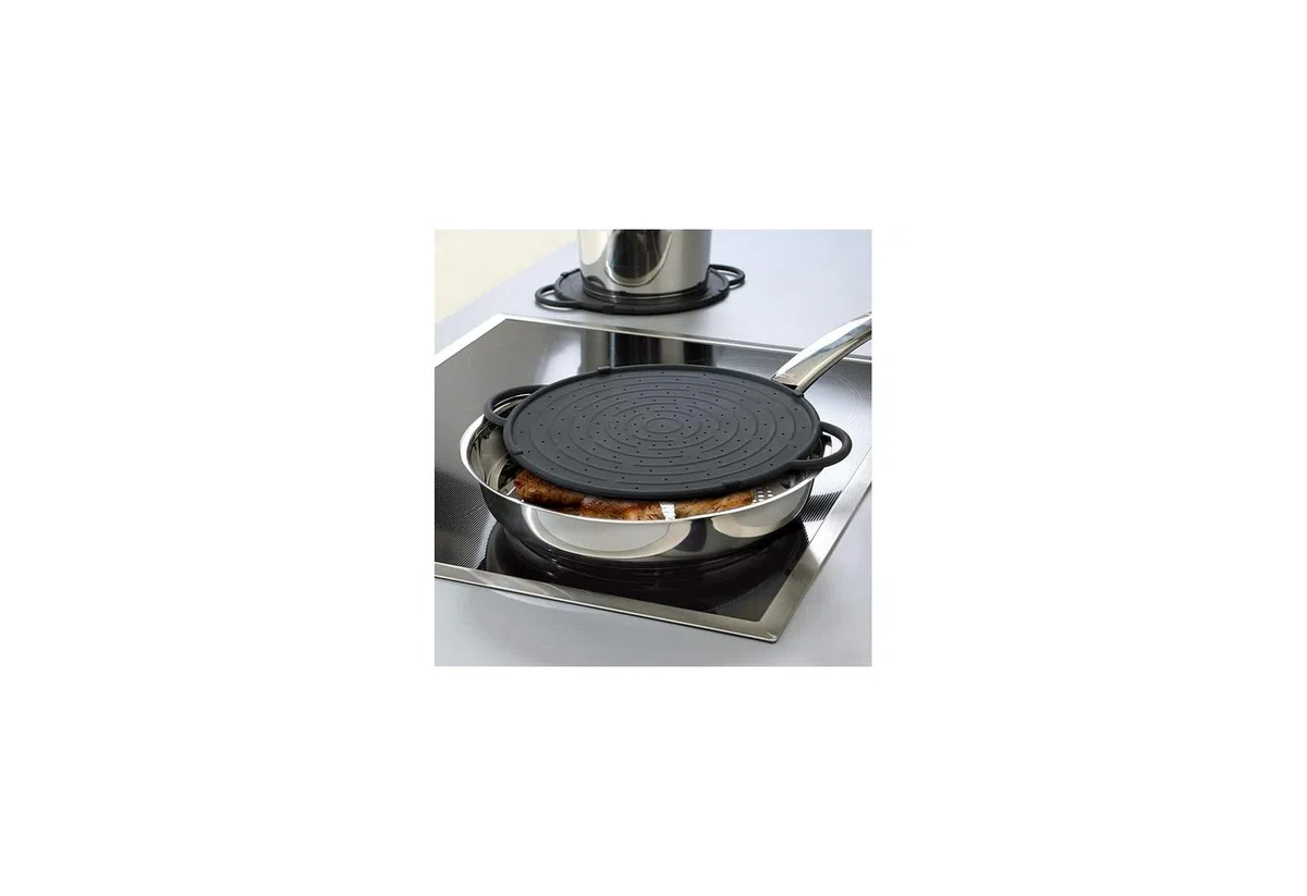 Emsa 514561 - Coperchio Smart Kitchen in silicone e acciaio inossidabile, 5 funzioni in 1, 31 cm, colore: antracite