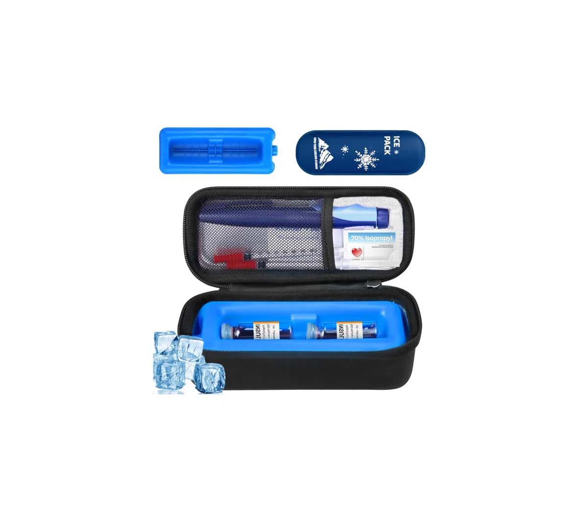 Borsa Termica per Insulina da Viaggio, Portatile per Farmaci Diabetici, Organizer per Farmaci Refrigerati con Impacchi di ghiaccio e mattoni di ghiaccio,Borsa Termica Medicinali