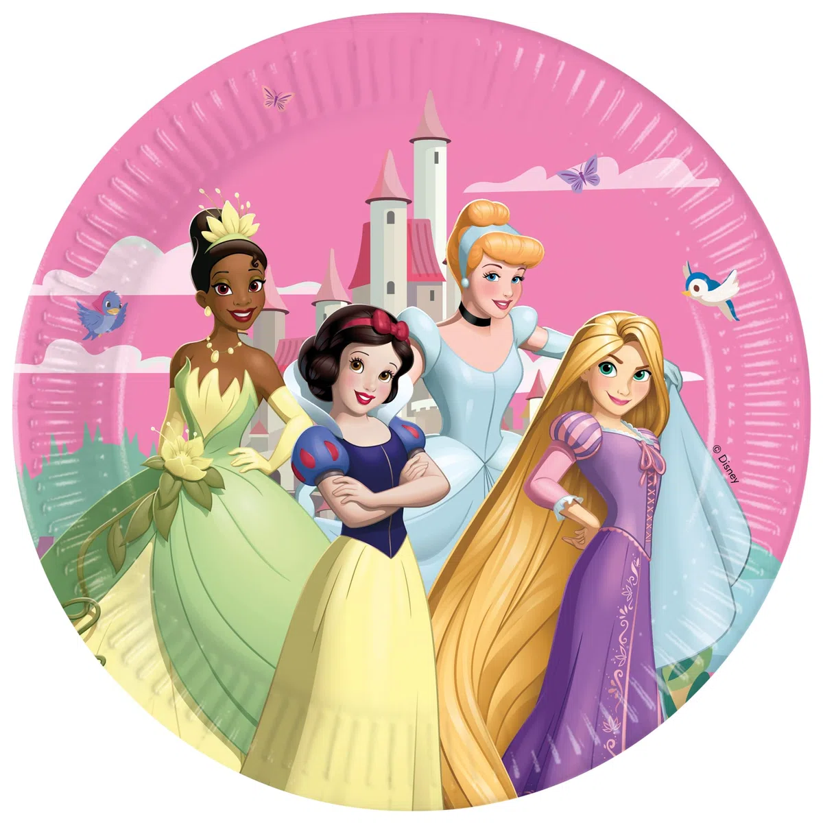 Procos - Decorazione di compleanno Principessa Disney Crea il tuo mondo, 52 pezzi, piatti, bicchieri e tovaglioli di carta per feste di compleanno per bambini, coordinati tavola per feste