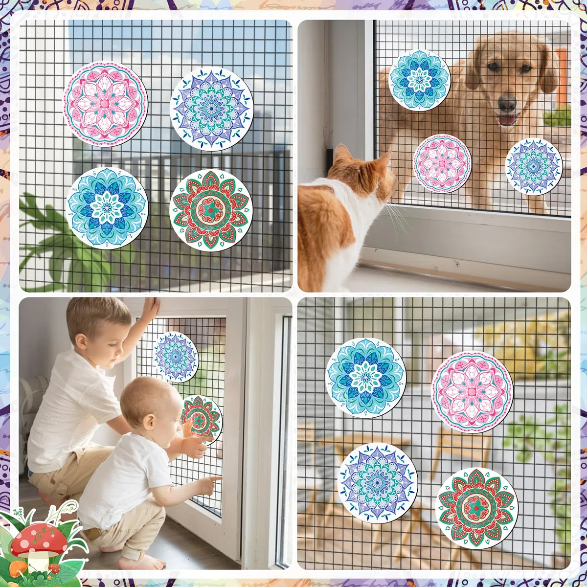 JSRQT Magneti Flessibili Decorativi Mandala Screen Door Decals Magneti per Finestre Doppia Faccia Magneti Porte a Schermo Magneti per Zanzariera Schermo Protezione Magnetica Calamita Zanzariera