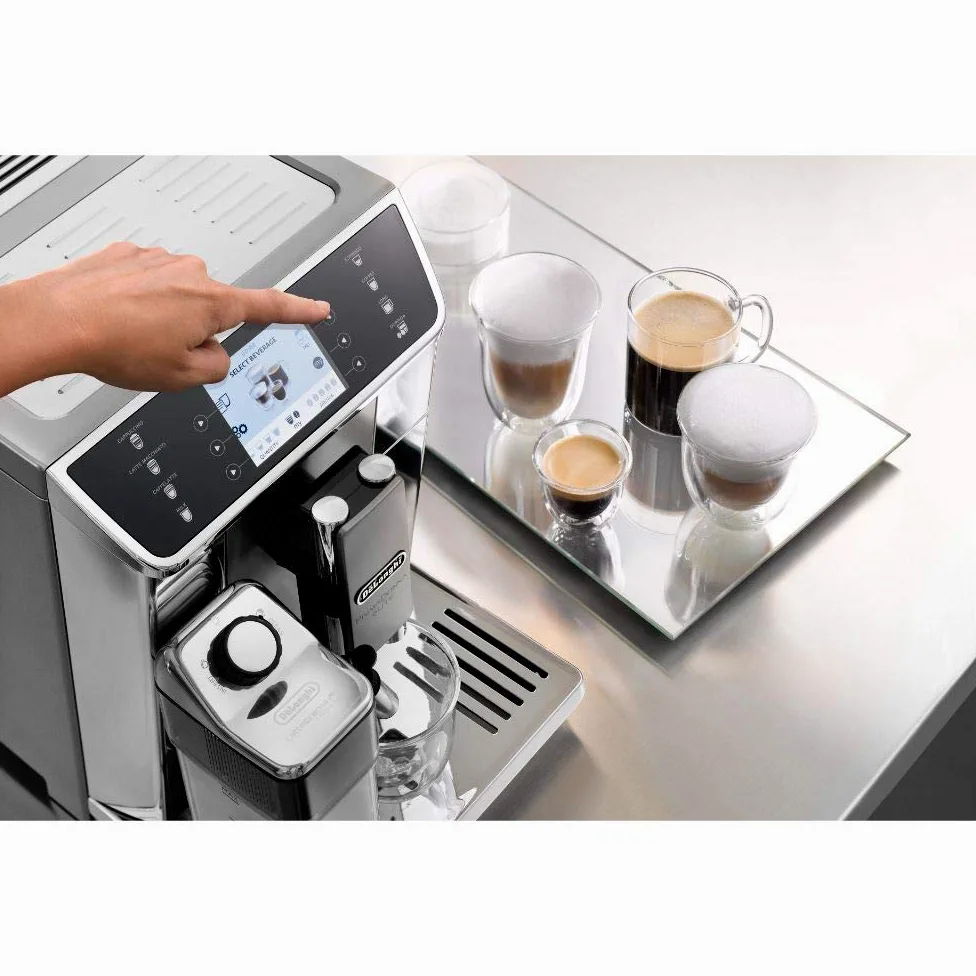 De Longhi Primadonna Elite Ecam 656.55.Ms, Macchina Per Caffè Espresso Automatica (Display A Colori Tft Da 3.5 Pollici, Sistema Montalatte Integrato, Frontale In Acciaio Inossidabile) Argento