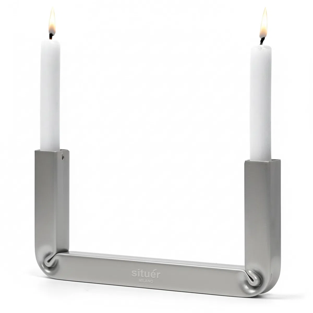 Situér Milano Lumiér Porta Candele da Tavolo 25x12cm di Design in Acciaio Cromato con Piega Brevettata - Candelabro Centrotavola Minimal e Moderno Made in Italy
