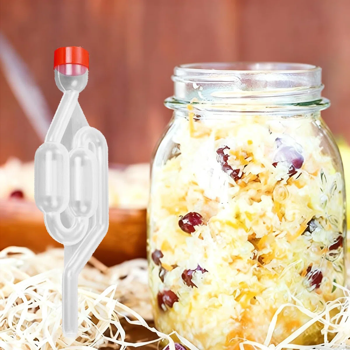 4 Pezzi Gorgogliatore Fermentazione, Airlock Trasparente, Gorgogliatori per Fermentazione, Gorgogliatore con Tappi in Gomma, per Produzione di Birra, Vino, Succo, Sottaceti, Crauti, Resistente