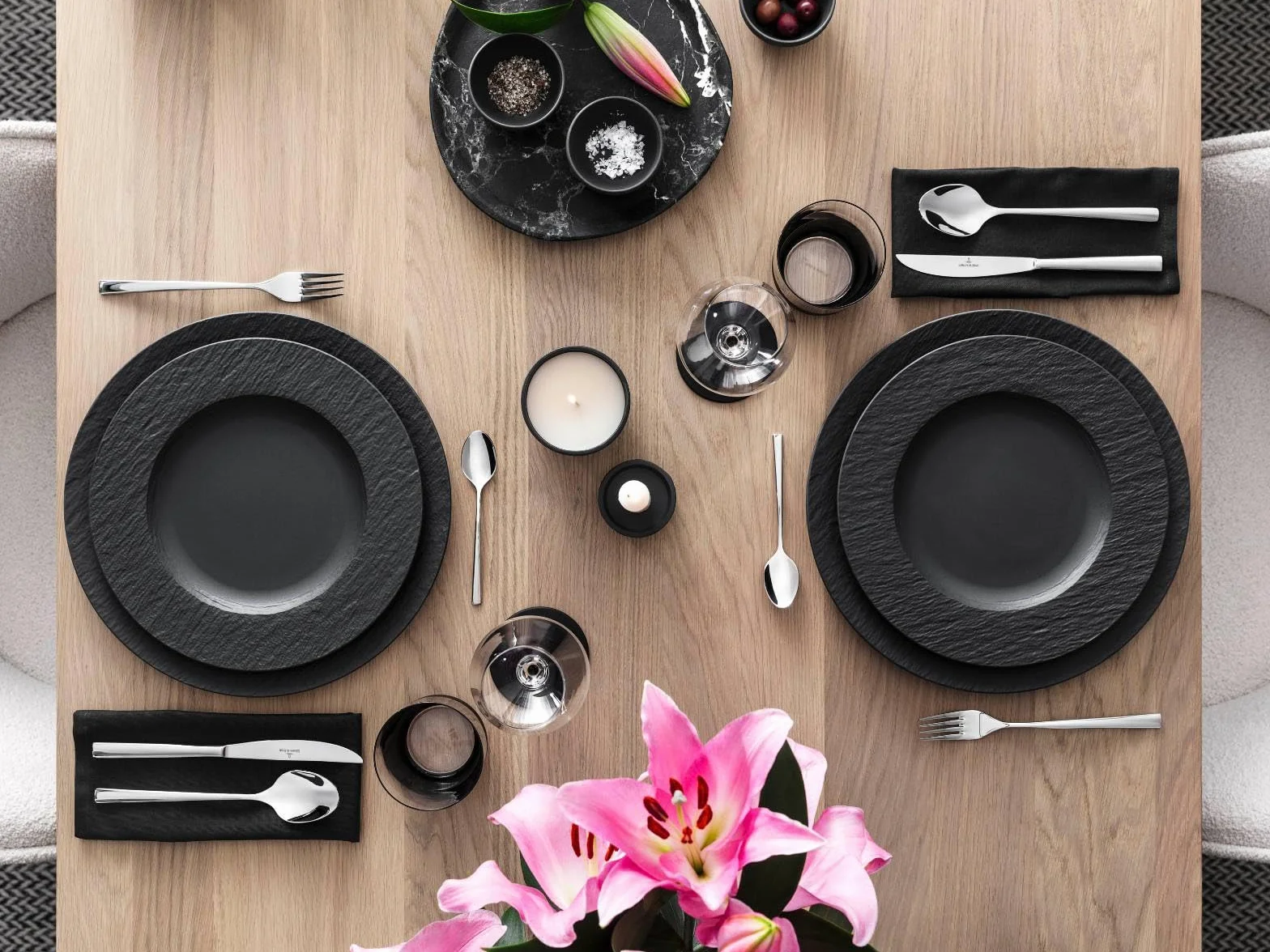 Villeroy & Boch - Manufacture Rock piatto da pasta, 6 piatti, porcellana Premium, lavabili in lavastoviglie, utilizzabili nel microonde
