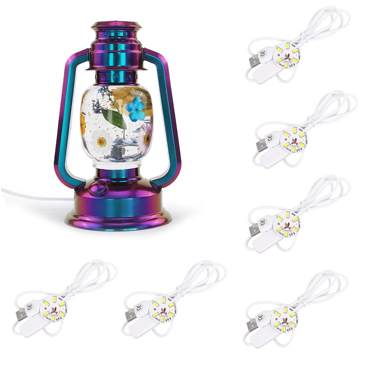 Stampo in Silicone Base Espositiva a LED Rotonda, Stampo Silicone Base Espositiva con 6 Luci LED Rotonde Plastica per Decorazioni Casa Resina Artistica in Vetro Cristallo Lampade Luminose