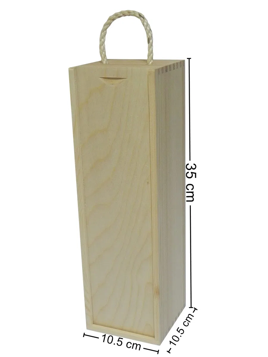 Contenitore in legno per vino, confezione regalo per bottiglie, per découpage e artigianato, in legno di pino