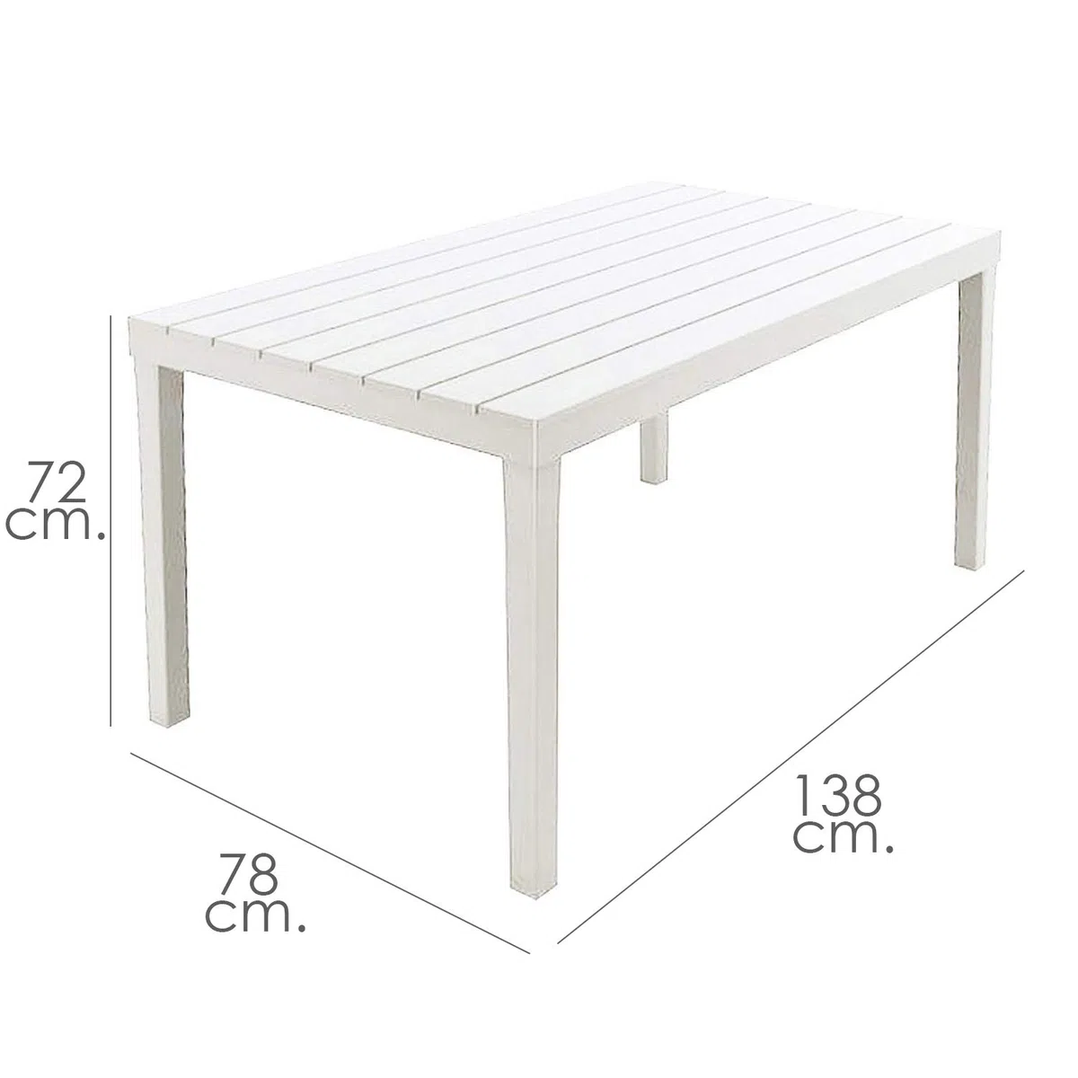 Tavolo Sumatra - 01793, Colore Bianco, 138 x 80 x 8 cm, tessuto, quadrato