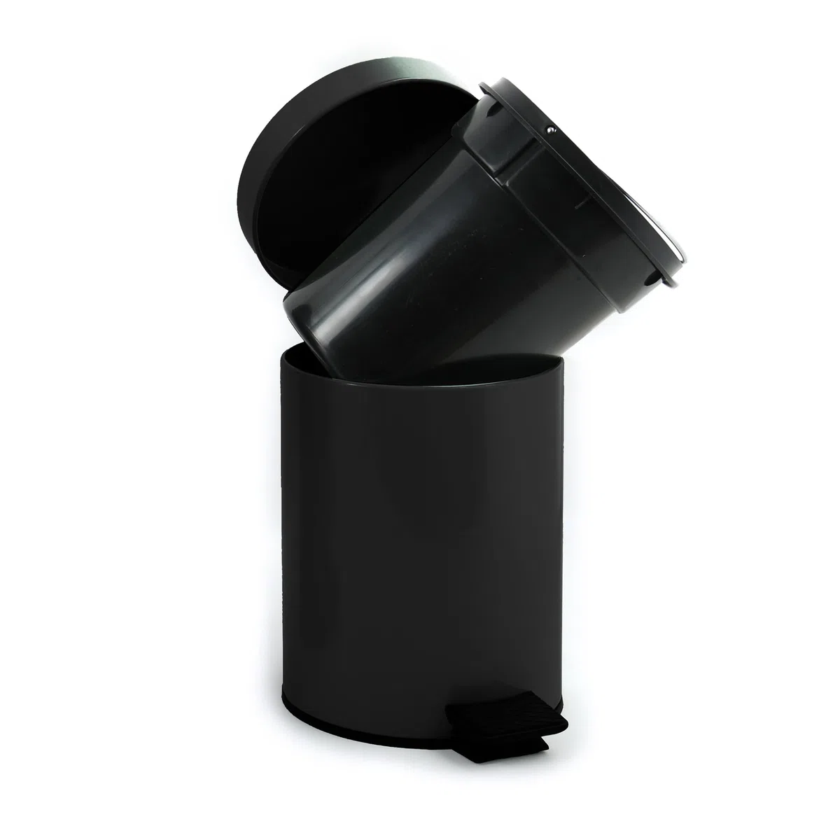 Spirella - Cestino a pedale in Acciaio SYDNEY - Design Moderno, Apertura Facile, Secchio Interno Rimovibile - Accessorio per Bagno o Cucina - Nero - 3L