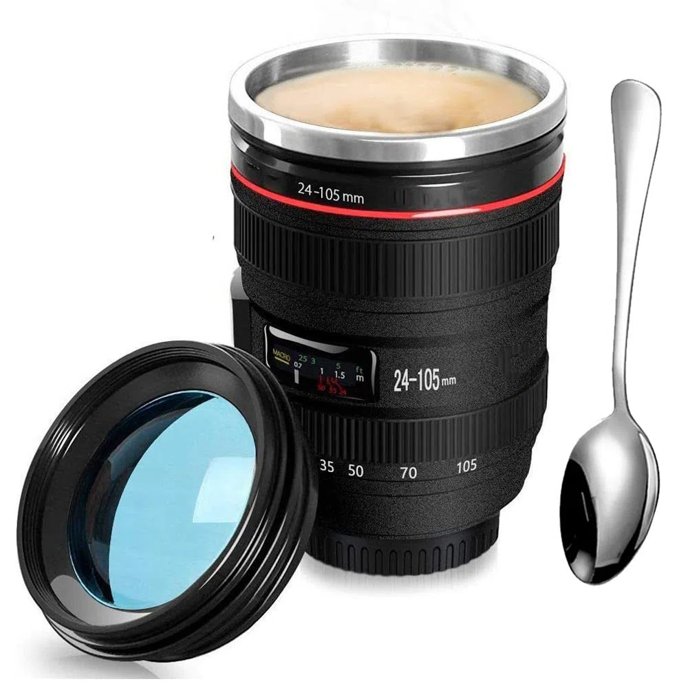 Tazza Viaggio Caffè Obiettivo Camera Lens Tazza Auto Ufficio Acciaio Inox Tumbler Travel Mug Tazze Macchina Fotografica Mug Bpa Free Tumbler Cup