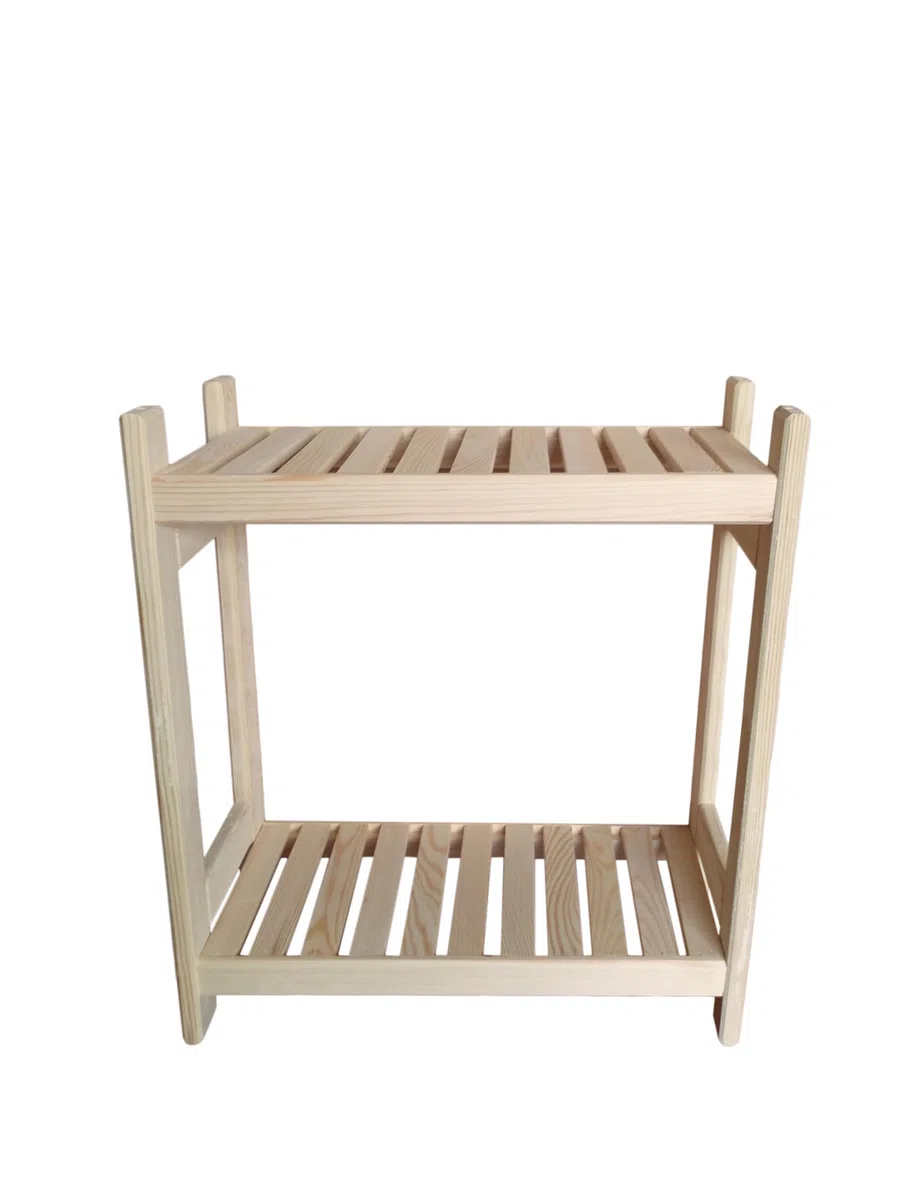 Scaffale in legno, impilabile, in legno di pino, larghezza 38 cm, lunghezza 50 cm, altezza 45 o 60 cm, 2 o 3 ripiani (60 x 50 x 38 cm, 2 ripiani)