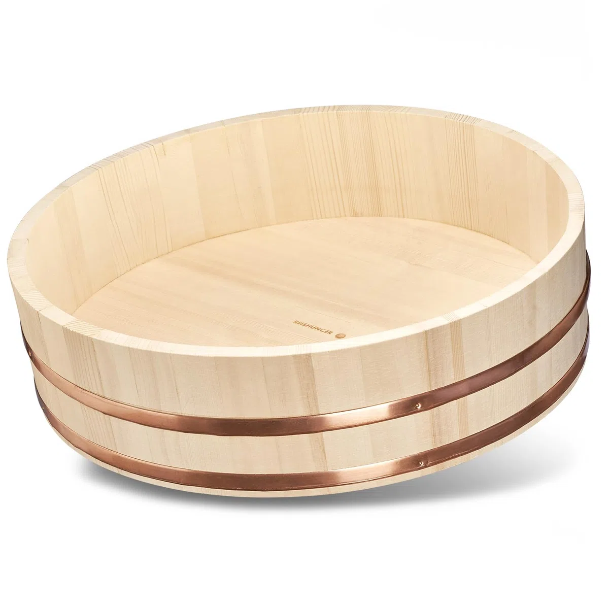 REISHUNGER Hangiri Ciotola in Legno principiante (Ø 60 cm) - Disponibile da 30 cm a 60 cm - Set in Legno per Riso Sushi