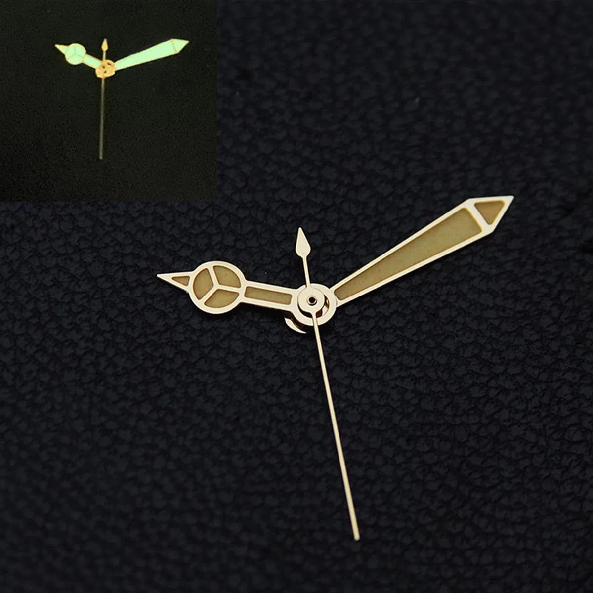 Sarini Lancette per Orologi in Oro 3 perni Parti di Riparazione per puntatori per Orologi Gialli Verdi Kit di Modifica del Movimento ETA 2824 2836 PT5000 Luminoso
