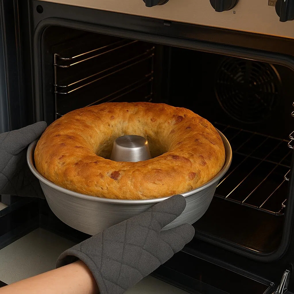 Generico Set 3 Stampi da Forno in Alluminio 99,5% con Cono Centrale – Teglie Ciambella Ruoto Torte Rustiche e Casatiello – Diametri 24cm, 26cm, 28cm – Antiaderenti, Resistenti e Facili da Pulire