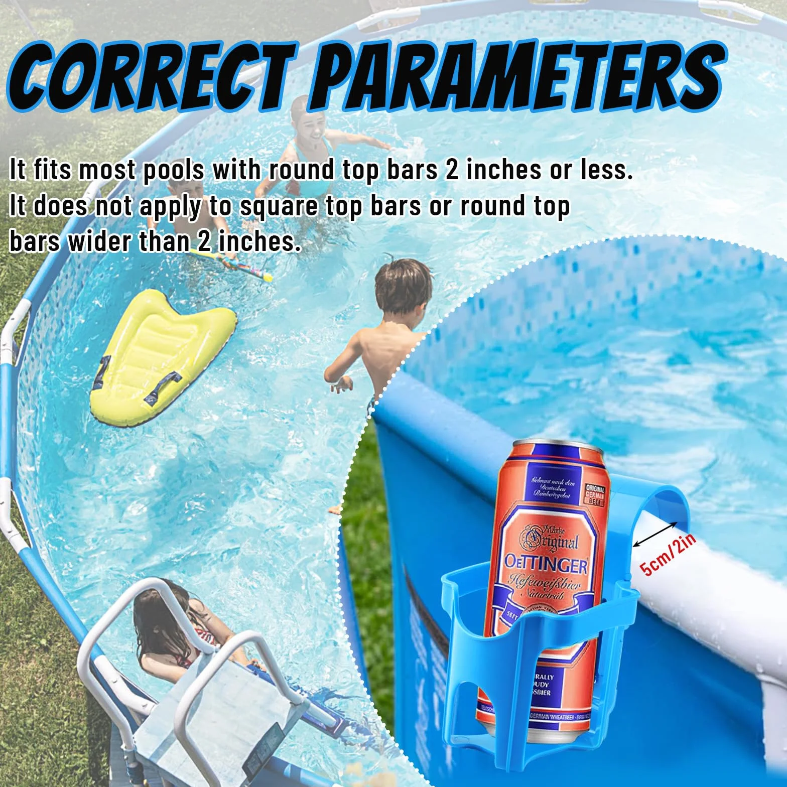 Portabicchieri per piscina, 4 pezzi, blu, portabicchieri per piscina, in plastica, accessorio multifunzione per piscina, utilizzato in piscine per appoggiare bevande