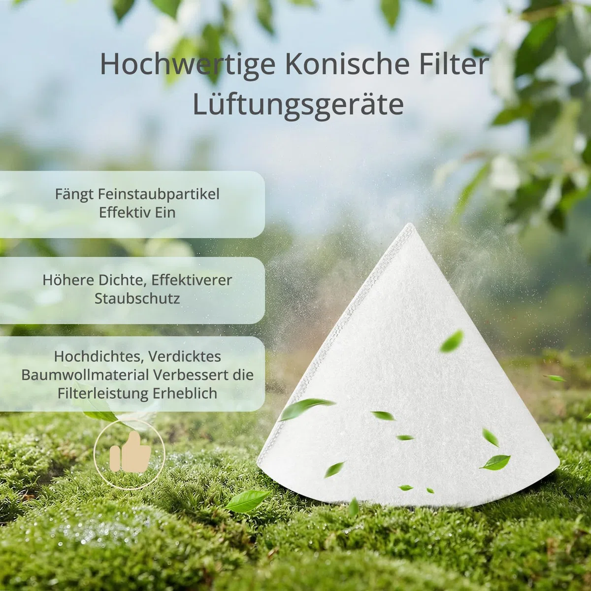 30 filtri conici dn 125, sistema di ventilazione G4, tappetino filtrante G4, diametro 125 mm, lunghezza 180 mm, spessore 8 mm, sistema di ventilazione di ricambio per Zehnder, Maico, Pluggit, Helios