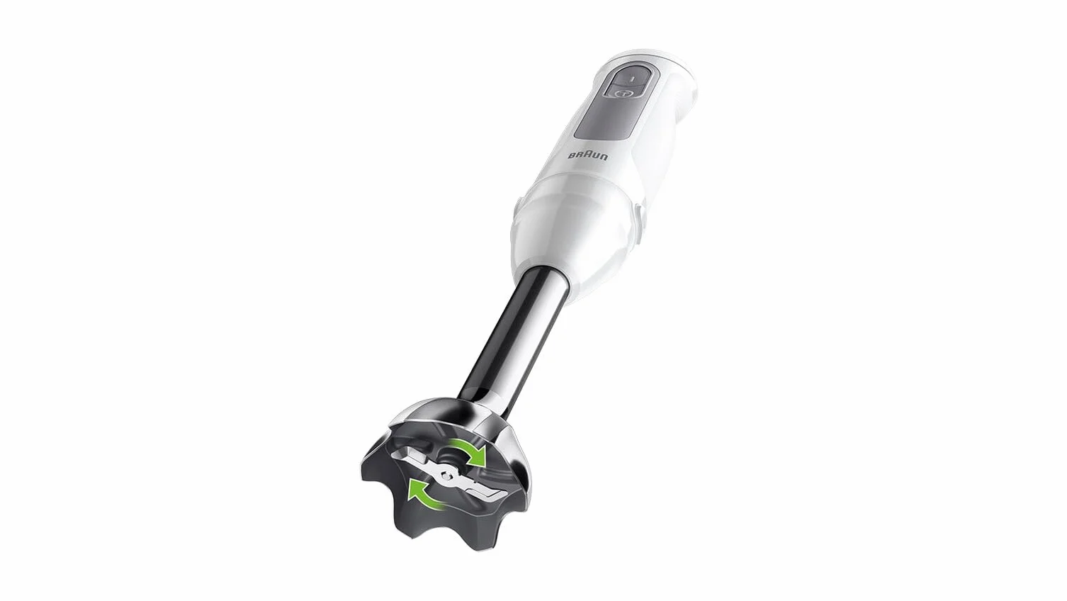 Braun MultiQuick 5 MQ50.501M, Minipimer con Tecnologia PowerBell Plus, 21 Velocità+Turbo, Sistema EasyClick Plus, Asta in Acciaio Inox, Doppia Frusta e Bicchiere 600ml Graduato, 1000W, Bianco