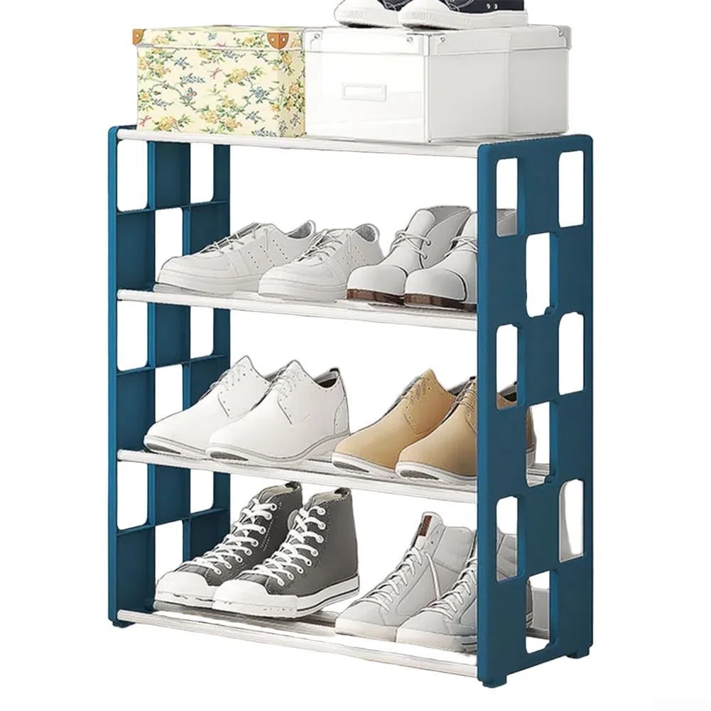 Elegante soluzione per riporre scarpe in metallo con layout a griglia, per organizzare scarpe di varie dimensioni e stili (rosa)