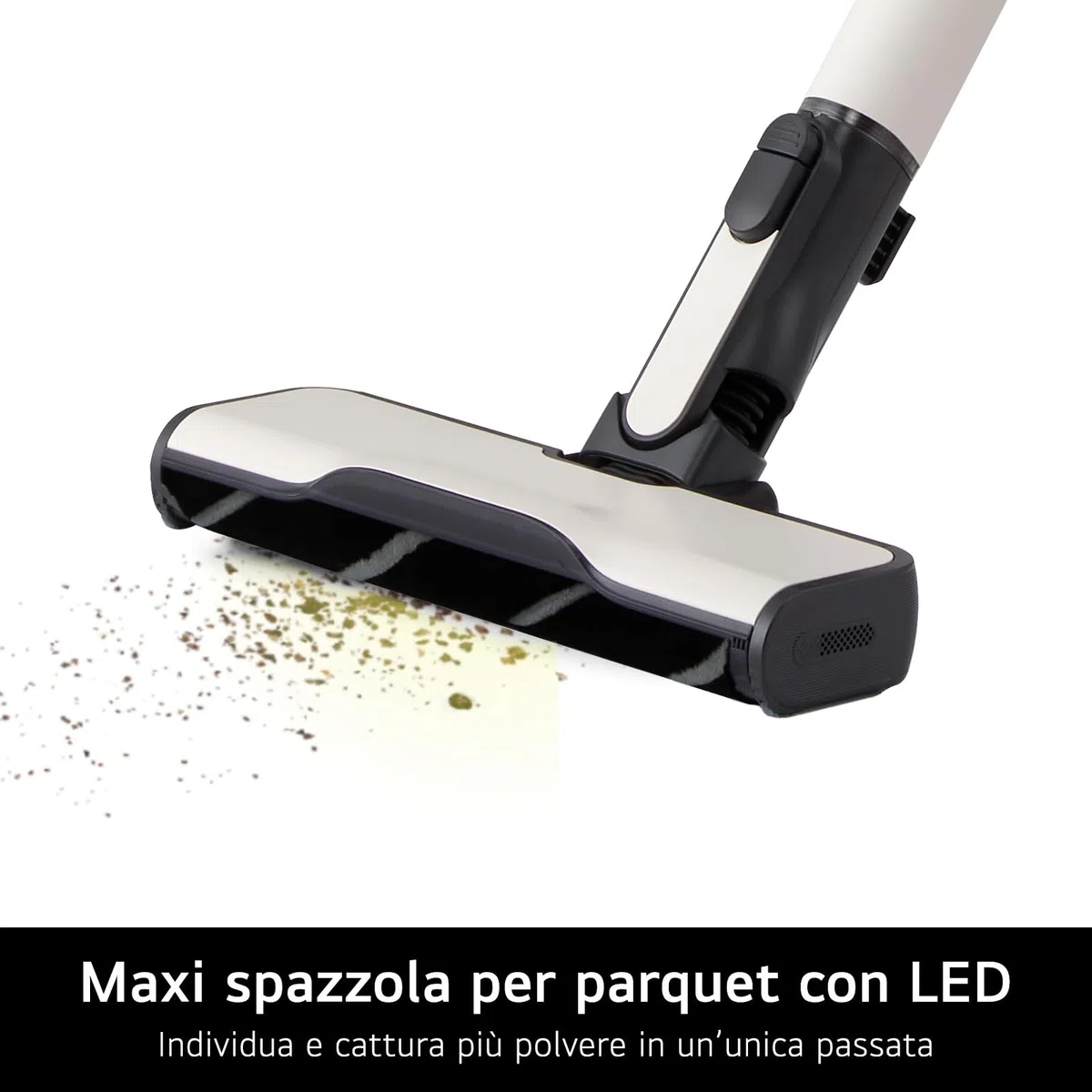 LG CordZero A9K Lite1C, Aspirapolvere senza Fili, Sistema Kompressor, 220W, Autonomia 60 min, Maxi Spazzola Parquet con LED Rivela Polvere, Wi-Fi, 2 Accessori, Filtro 5 Strati, Calming Beige