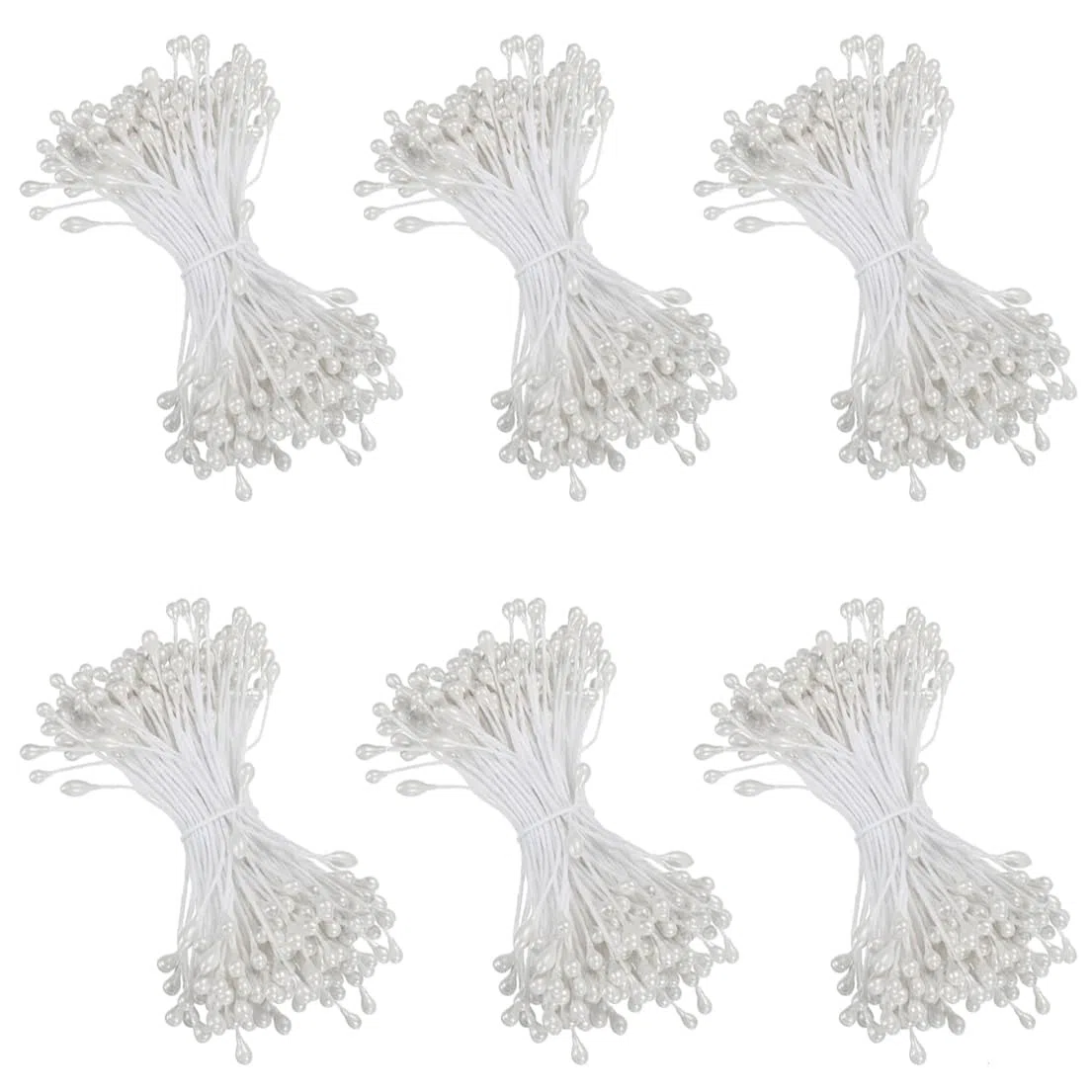 900 stami floreali bianchi, mini teste doppie da 3 mm, stami floreali artificiali, pistillo di perle finte opache per fai da te, creazione floreale, decorazione creativa per matrimoni, Natale, feste