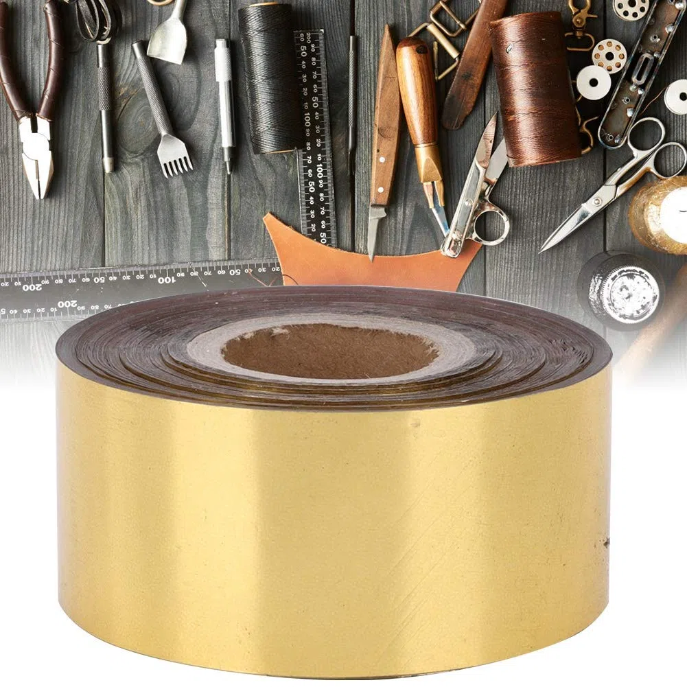 120 metri/rotolo di lamina metallica con larghezza di 3 cm Carta per stampa a caldo per confezione in tessuto in pelle Confezione accessori fai da te(Oro)