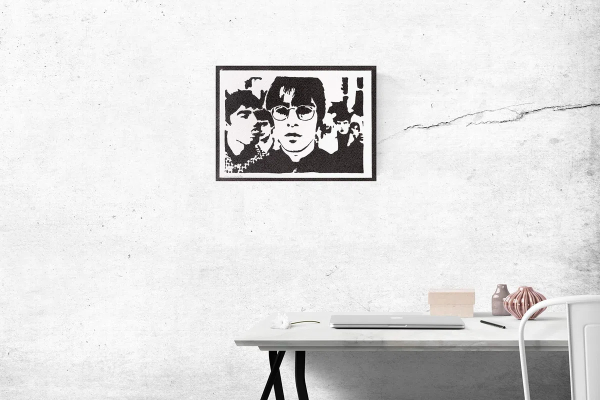 Autentici Graffiti Fatti a Mano Oasis Handmade Poster Musica Liam e Noel Quadro Moderno Soggiorno Decorazione Parete Regalo Uomo e Donna