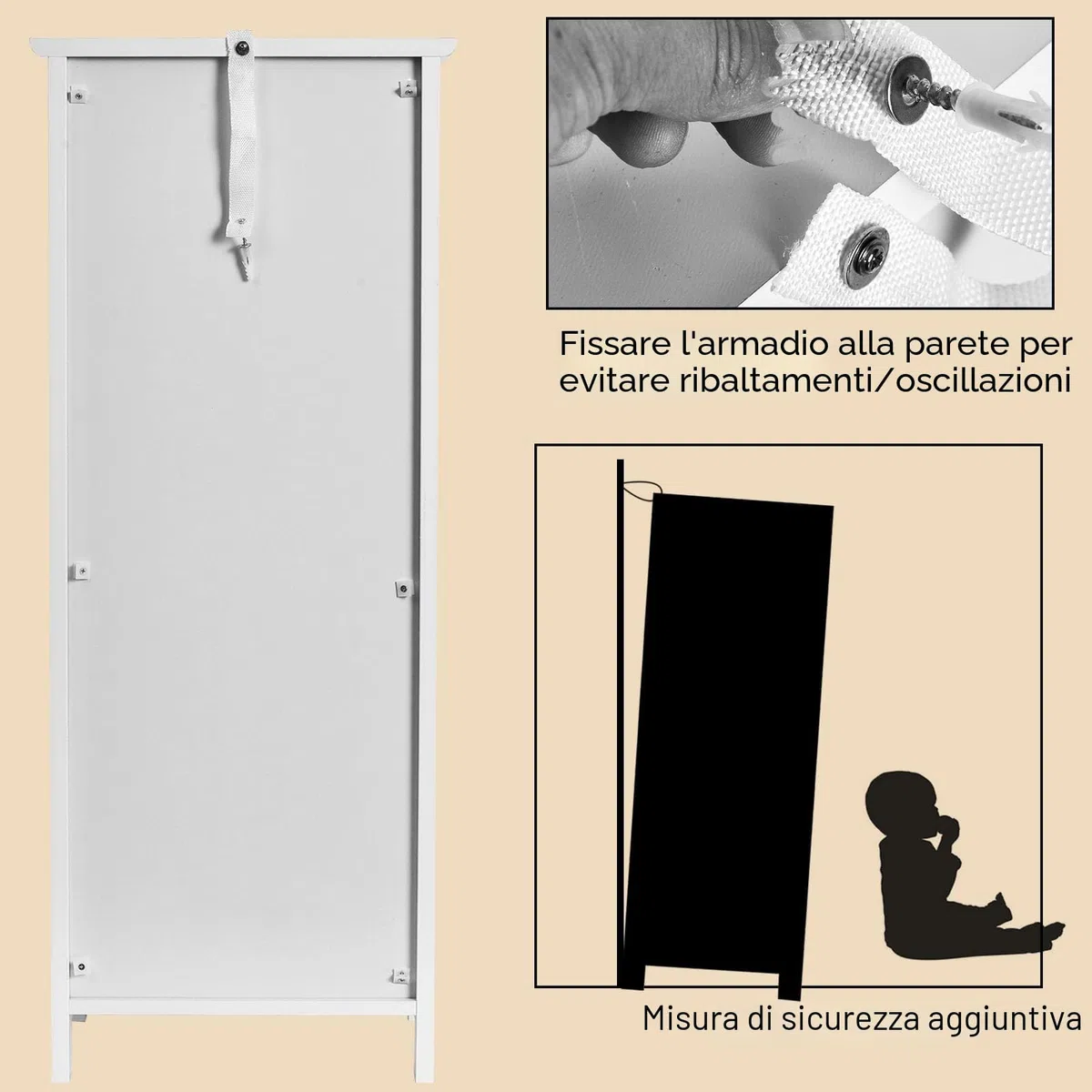 LIFEZEAL Mobiletto Bagno Salvaspazio, Mobiletto Multiuso in Legno 35,5 x 30,5 x 88cm, Mobile Bagno con Cassetto e 1 Porta, Armadietto da Terra con Ripiani Regolabile per Cucina e Soggiorno, Bianco